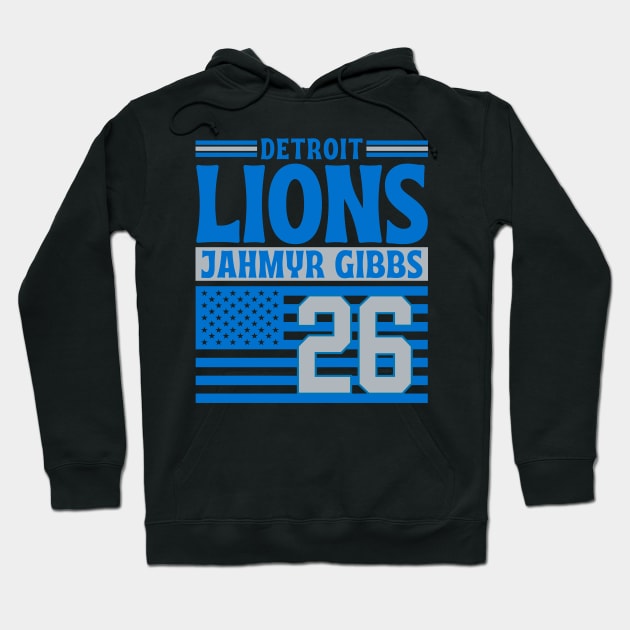 Detroit Lions Gibbs 26 American Flag Football Hoodie by Astronaut.co